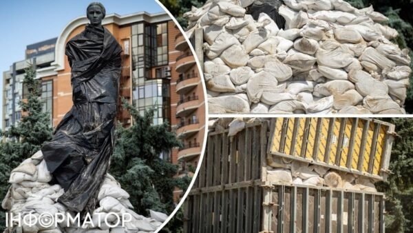 Демонтаж захисту пам'ятника Лесі Українки