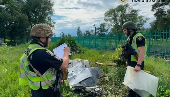 Знешкоджений безпілотник Герань-2 у Деснянському районі Києва