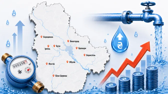 Кран з водою, що символізує тарифи на воду Київщина