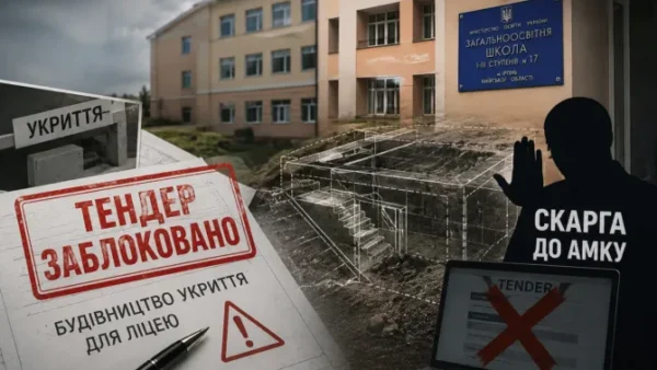 Зображення будівництва укриття для ліцею Мрія в Ірпені