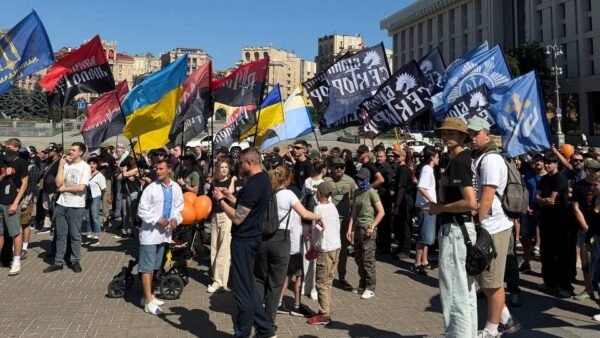 Карта центру Києва із позначенням обмежень руху транспорту через Марш рівності
