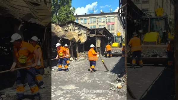 Наслідки пошкодження в Києві після атаки