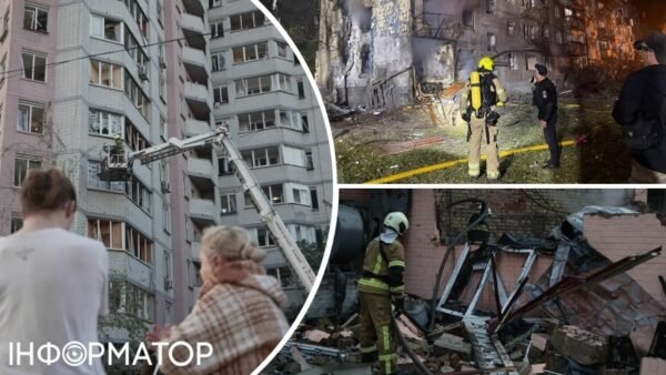 Рятувальники працюють на місці ракетного удару в Києві 1 серпня