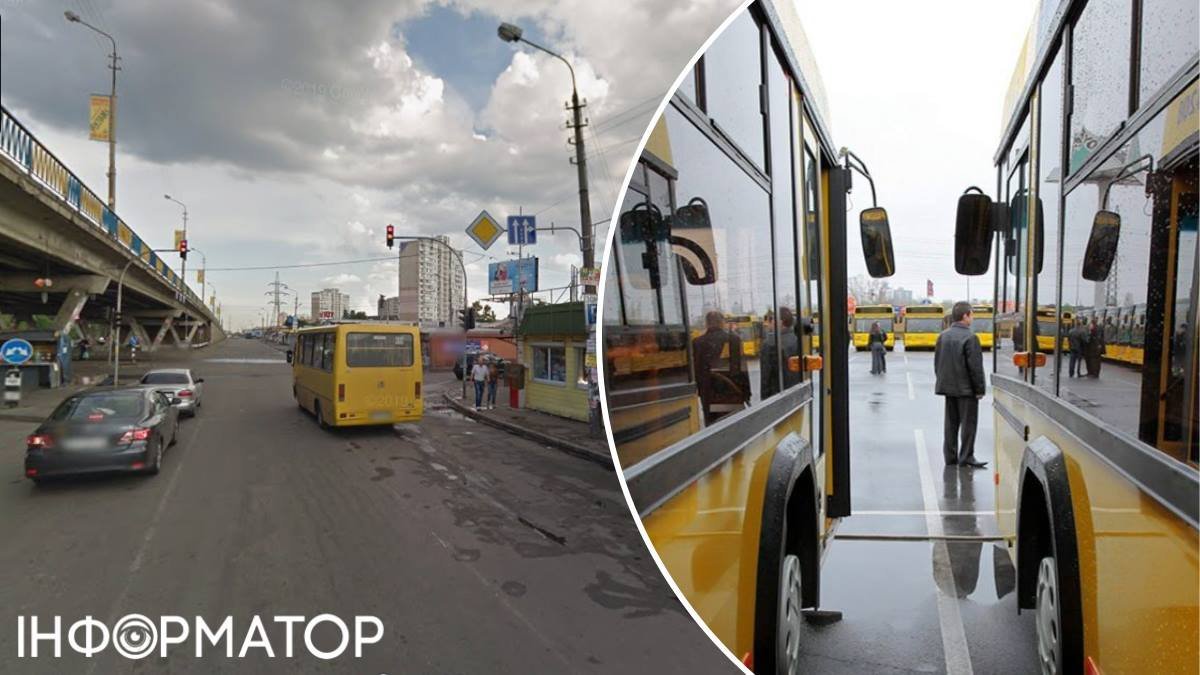 Автобуси стоять біля ринку Юність, заблоковані неправильно припаркованим авто