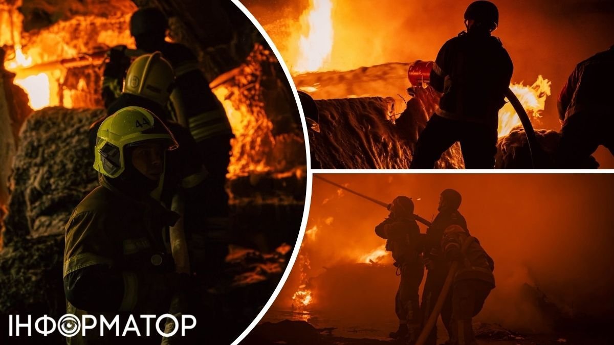Загоряння складської будівлі в Голосіївському районі Києва