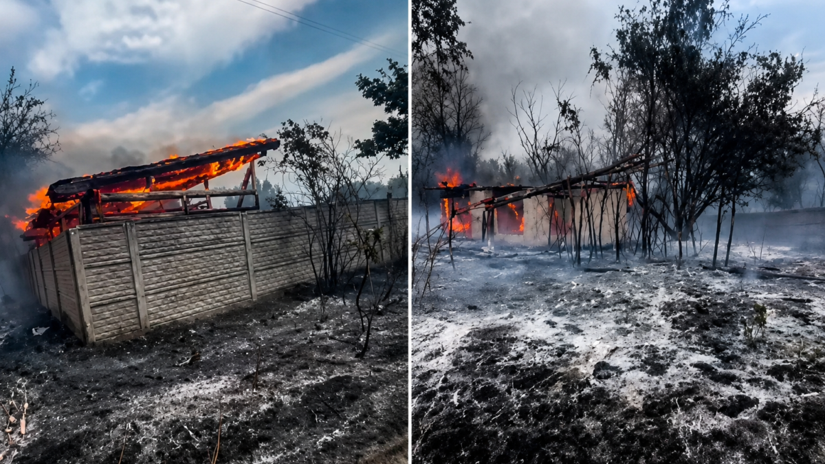 Масштабна пожежа, палають будинки на Київщині