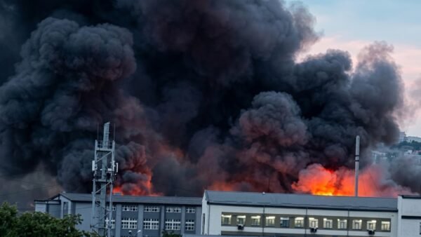 Пошкодження бізнес-центру у Києві після атаки дронів