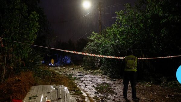 Наслідки влучання дронів у житловий будинок в Печерському районі Києва