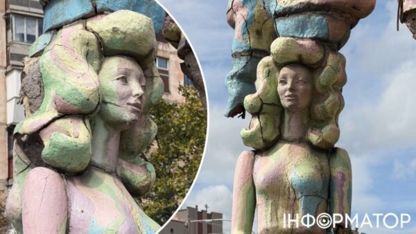 Керамічна скульптура Весна на Виноградарі, що руйнується