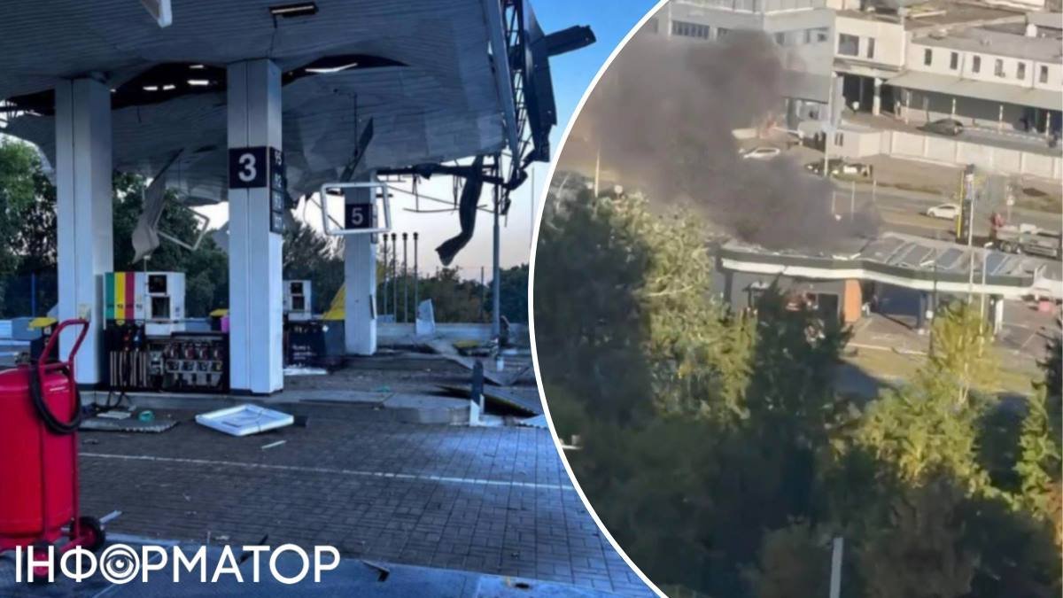 Задимлення в Голосіївському районі Києва після удару дрона по АЗС