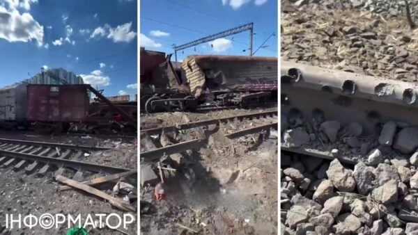 Наслідки влучання ракети у залізничну станцію Микільська Слобідка