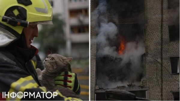 Наслідки влучання БпЛА у нежитлову будівлю в Шевченківському районі Києва