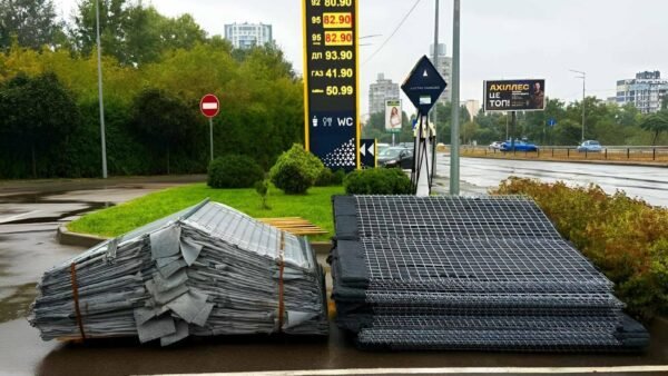 Габіони біля АЗС UKRNAFTA в Києві