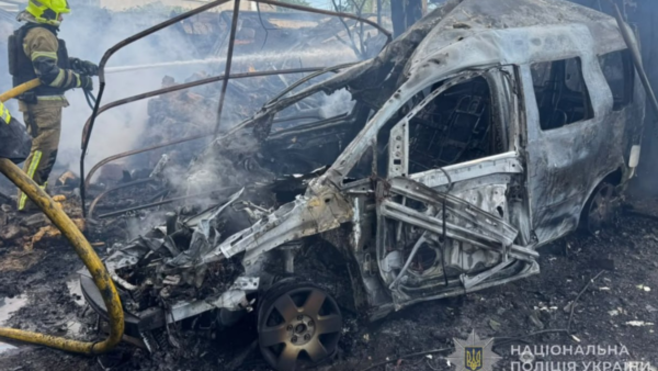 Пожежа на складі після атаки на Київщині
