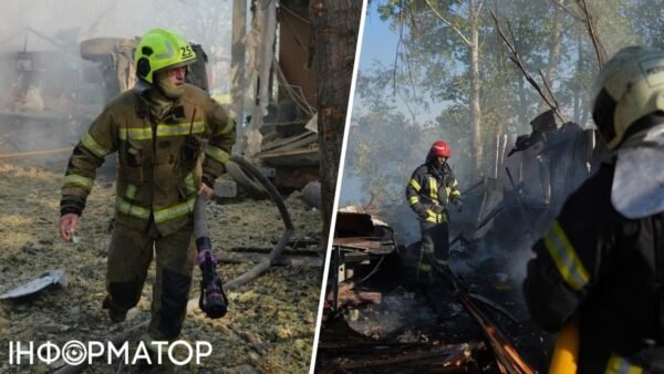 Наслідки падіння уламків ракети в Оболонському районі Києва