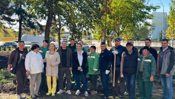Нова зелена зона в сквері на вулиці Героїв полку Азов в Оболонському районі